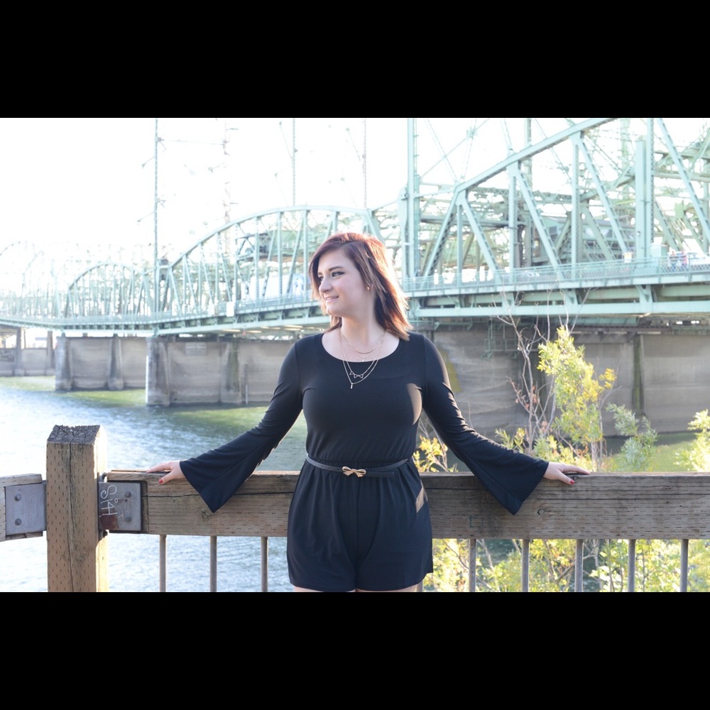 Long sleeve black romper!